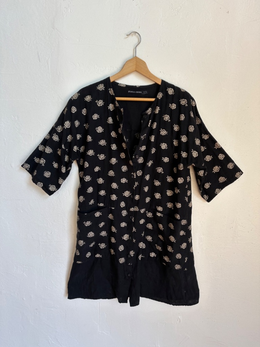 Gudrun Sjödén 100% Linen Abstract Flower Print Jacket Small Tunic Dress